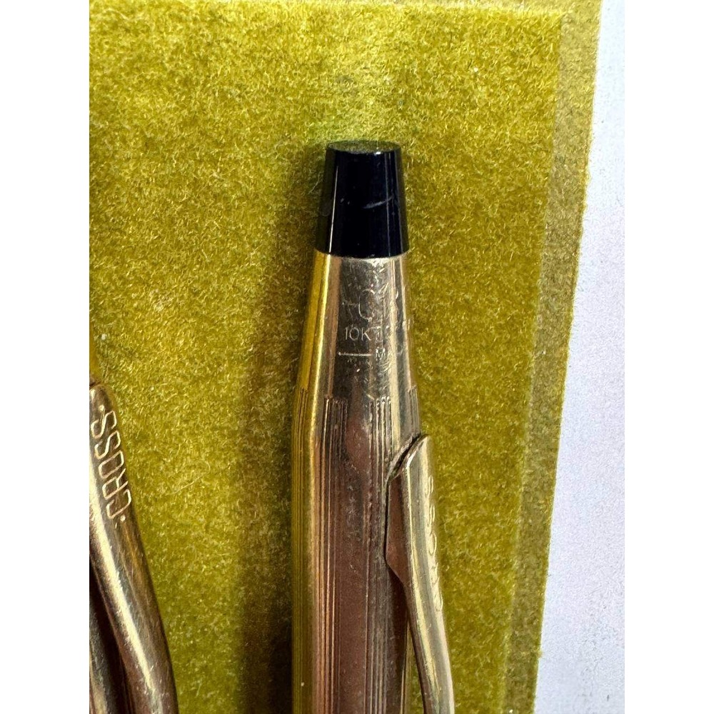 Vintage Cross Century Pen Pencil Set 12K Gold Filled Pen 10K Pencil Cased USA‎